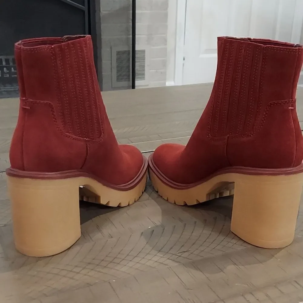 Dolce Vita Caster H2O Maroon Waterproof Suede Boots NWT